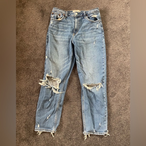 Abercrombie & Fitch Denim - Abercrombie & Fitch Medium Blue High-Rise Mom Jeans